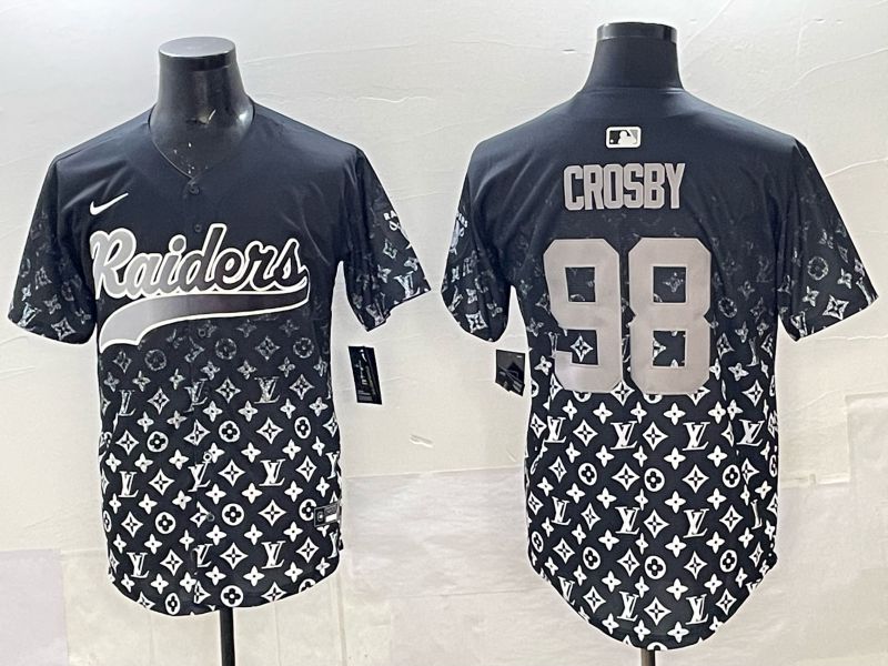 Men 2025 Nike Oakland Raiders #98 Crosby black Limited NFL Jersey 01